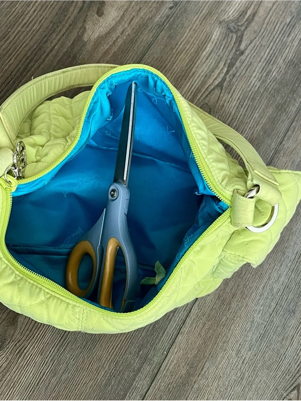 Vera Bradley Quilted Lime Green Shoulder Bag